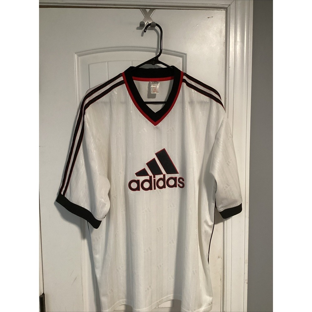 Vintage Adidas White Template Soccer Jersey Football Shirt XL